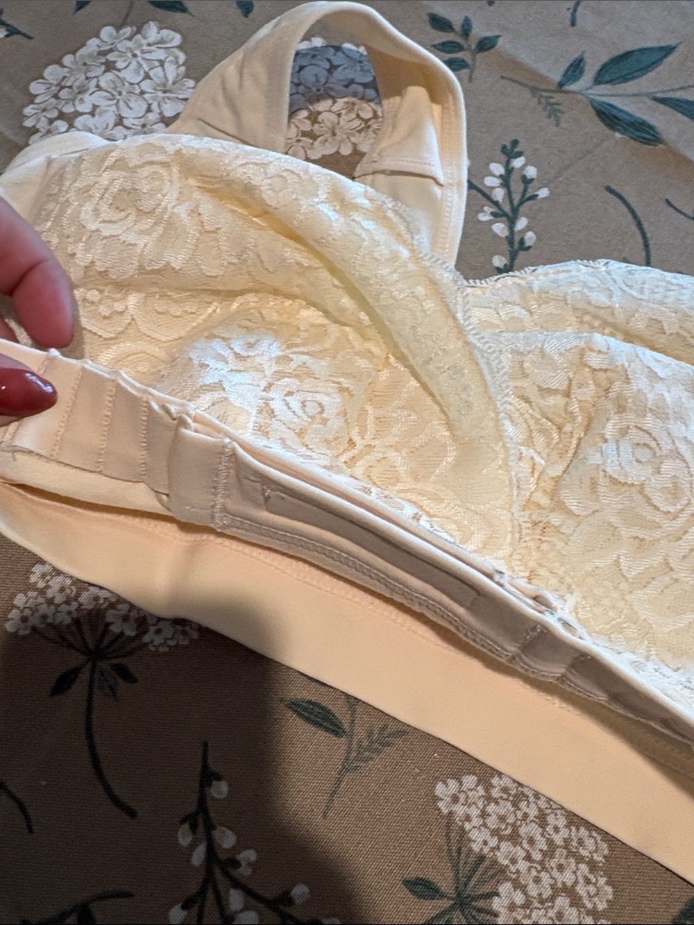 NWT ease blooming large beige bra front snap 1108 - Picture 3 of 6